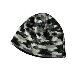 Columbia Reversible Knit Beanie Cap, Youth Size Small, Black / Gray, Winter